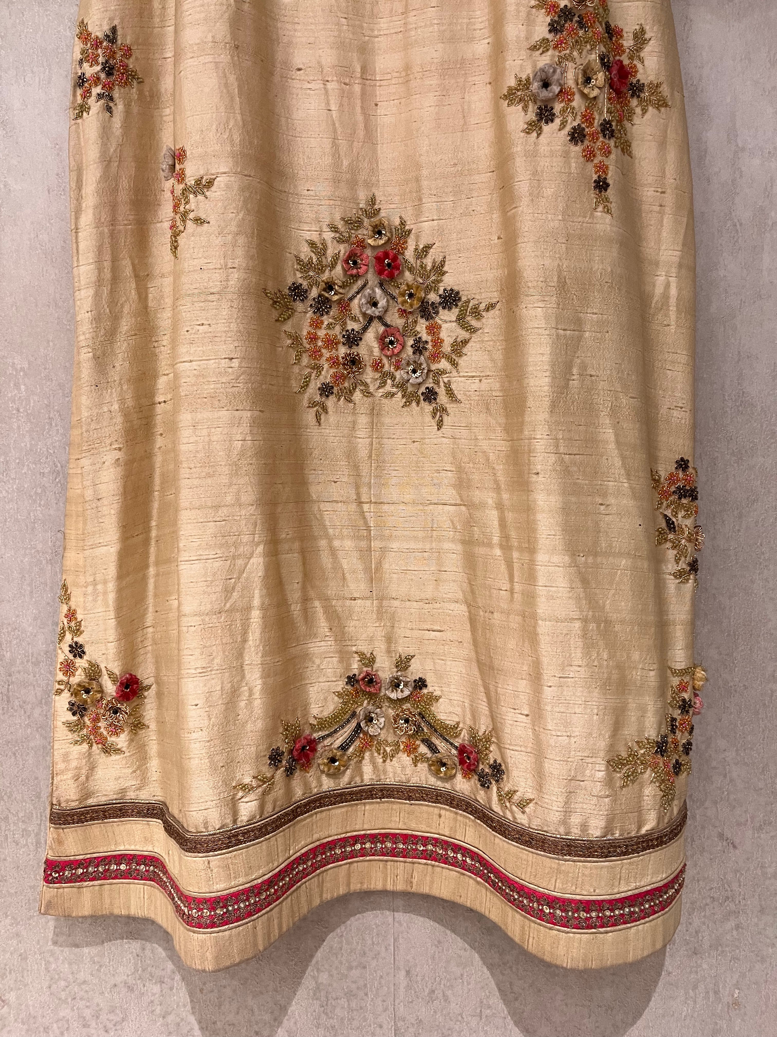 Raw Silk Crème Kurti