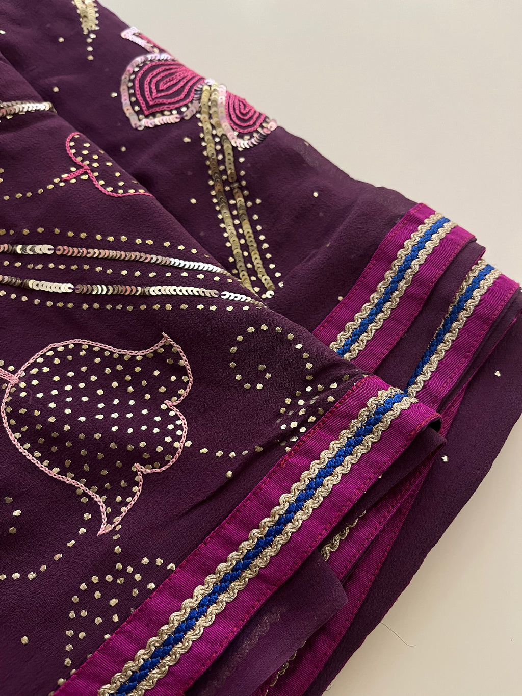 Grape Pure Georgette Saree