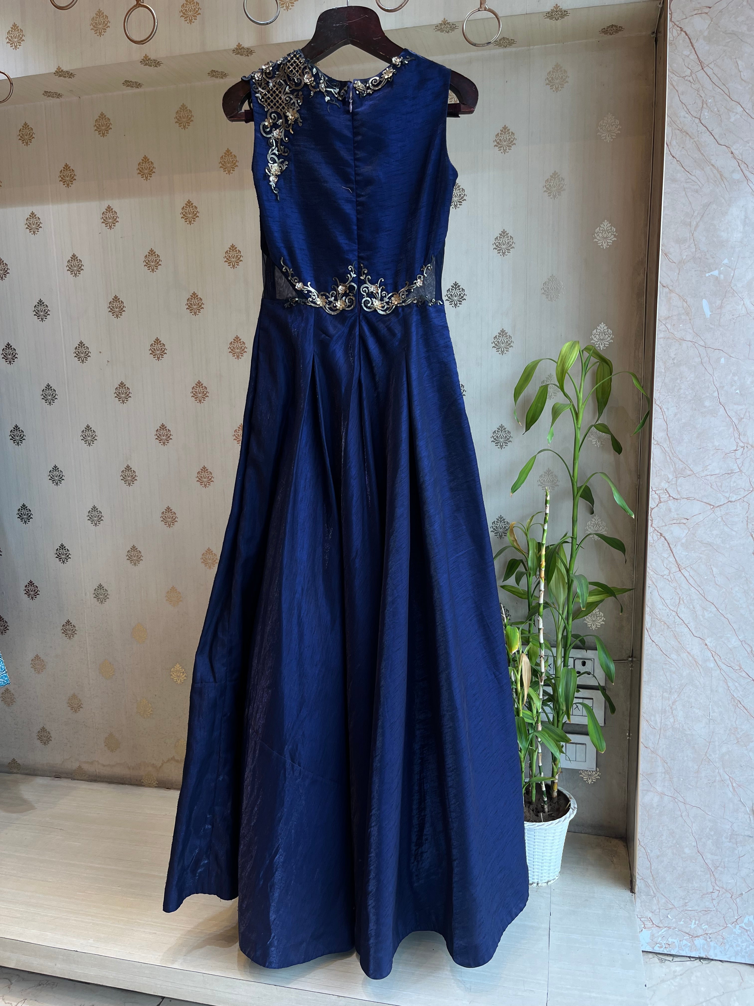 Navy Silk Gown