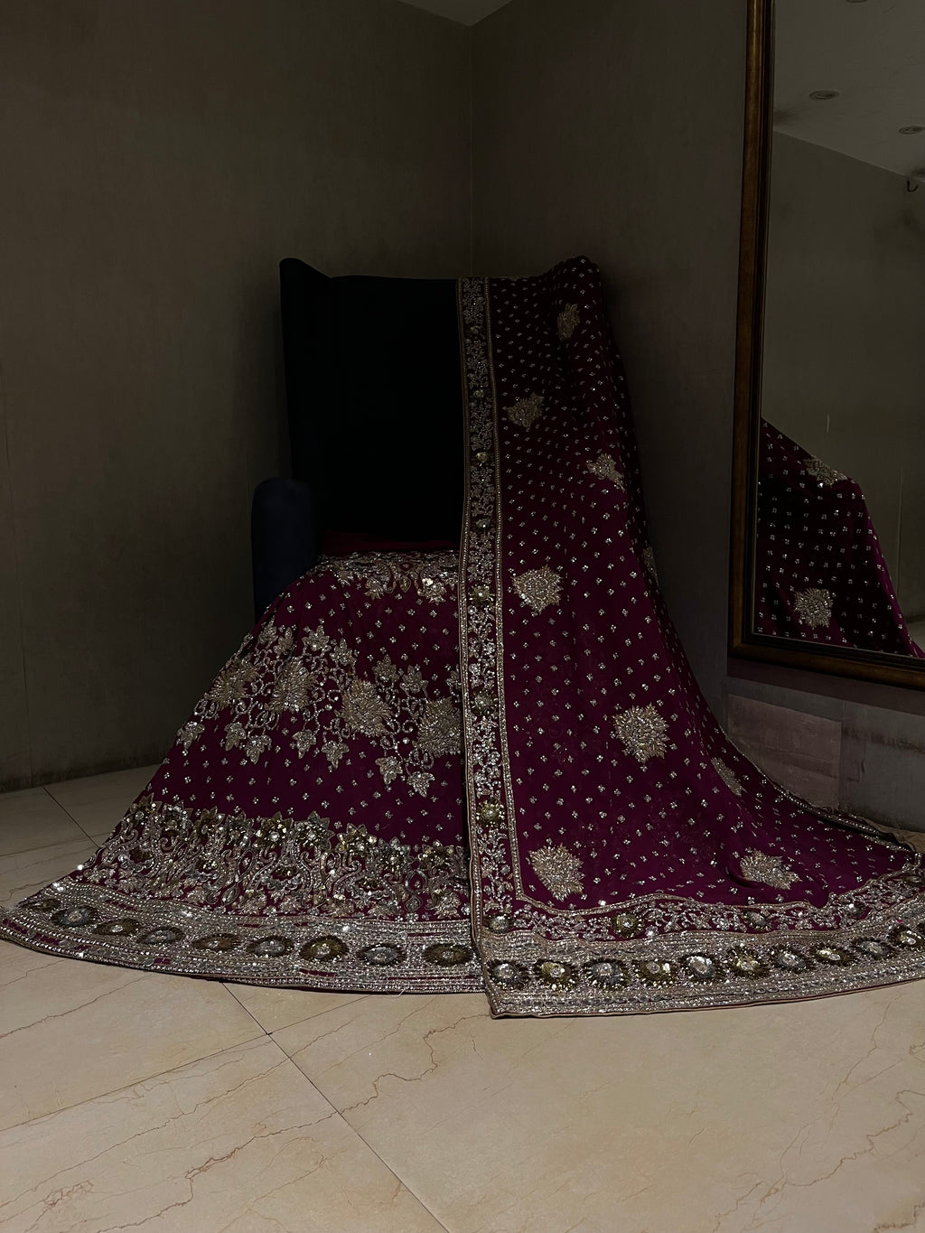 Plum Zardozi Lehenga Set