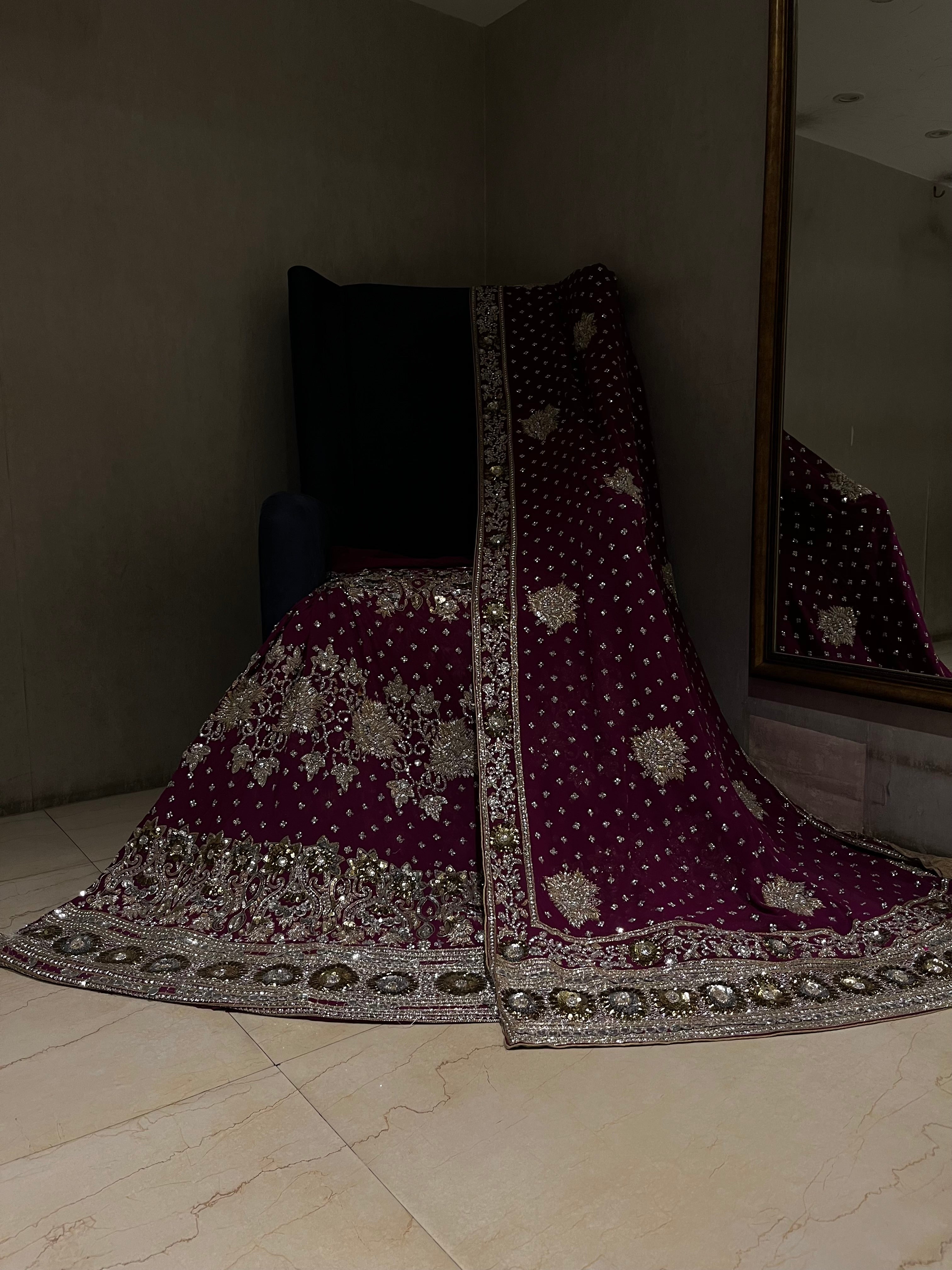 Plum Zardozi Lehenga Set