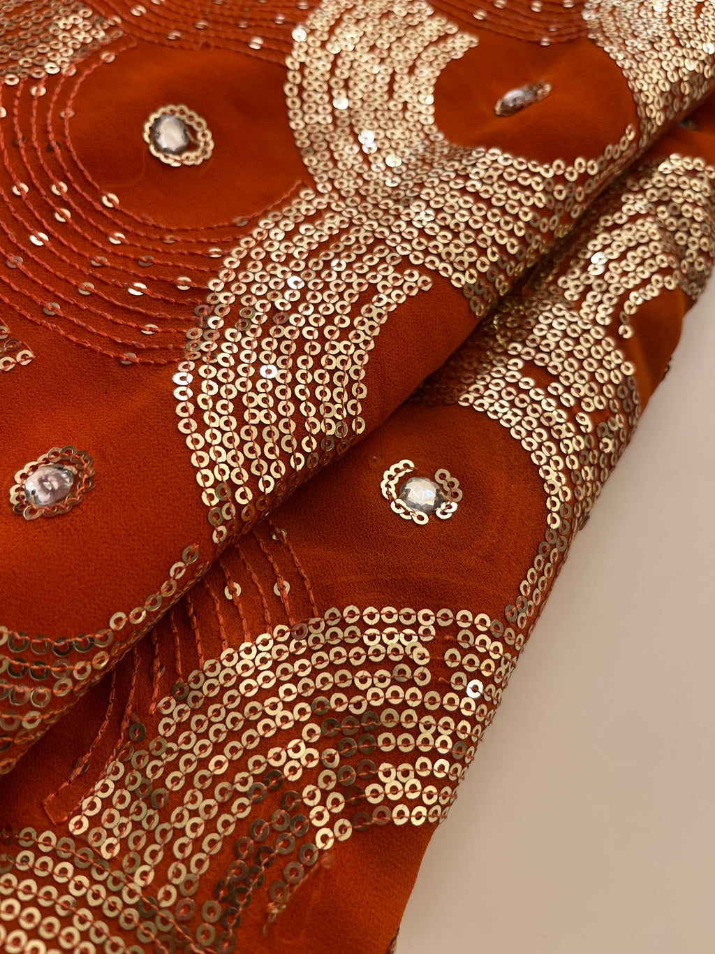 Rust Orange Saree
