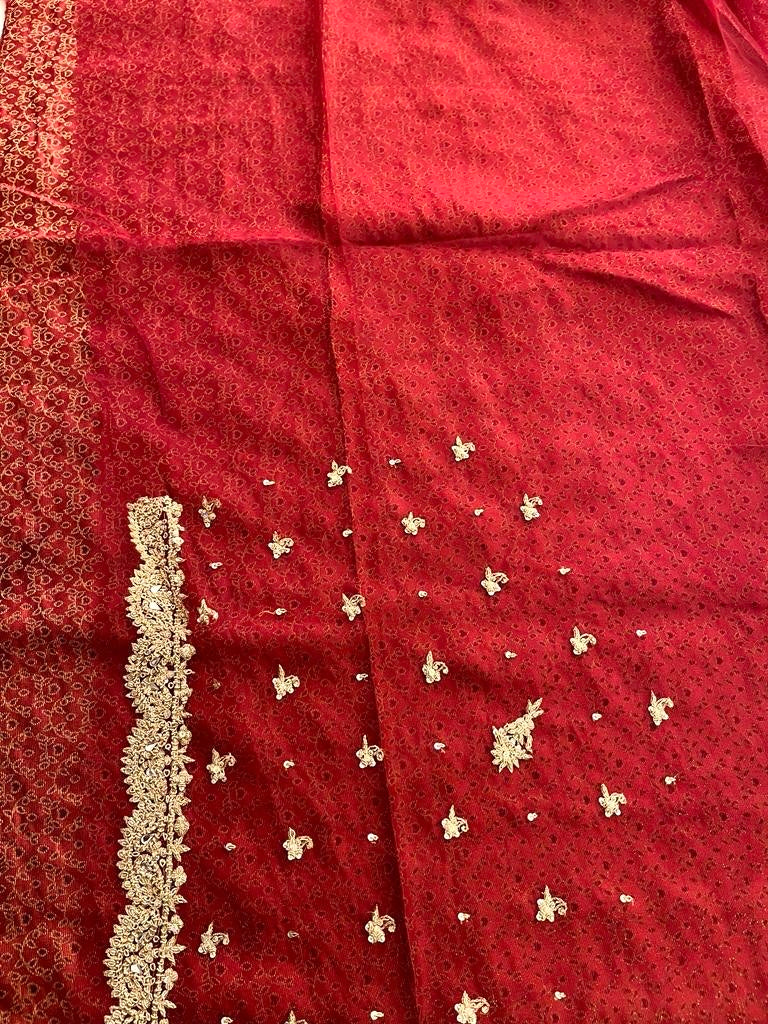 Rajwada Zardozi handwork unstitched lehenga set