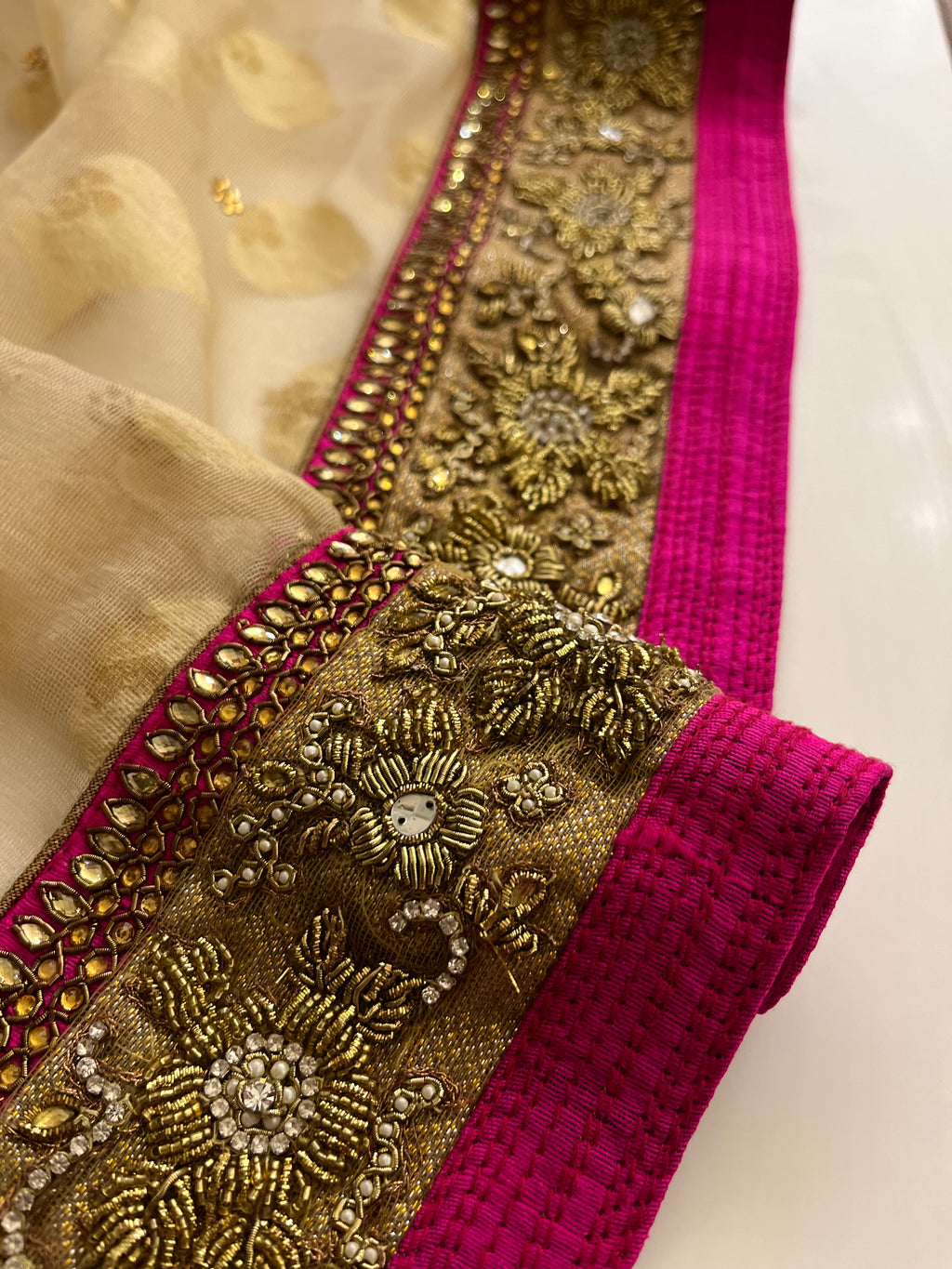 Creame Silk Saree