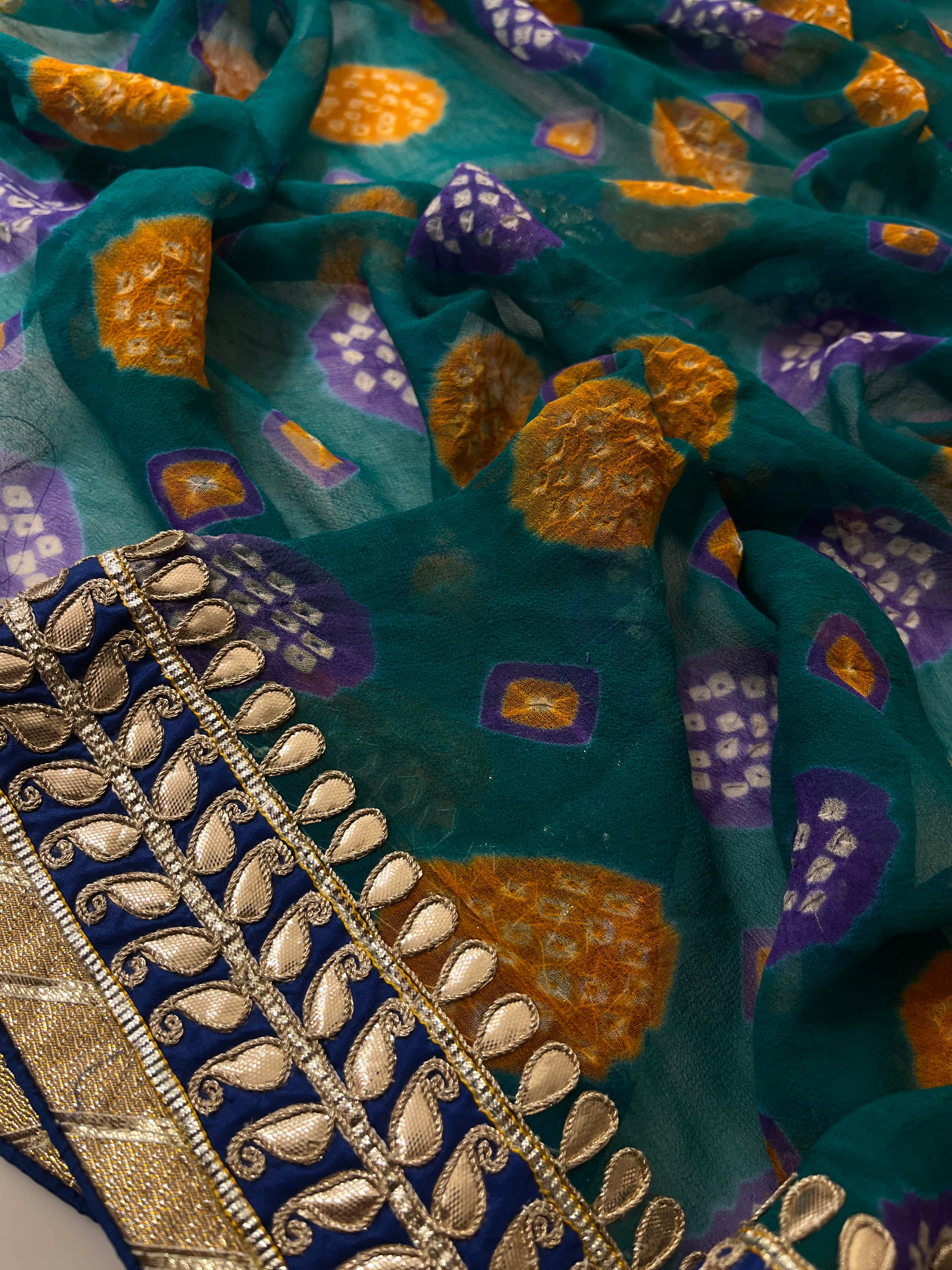 Teal Green Georgette Saree