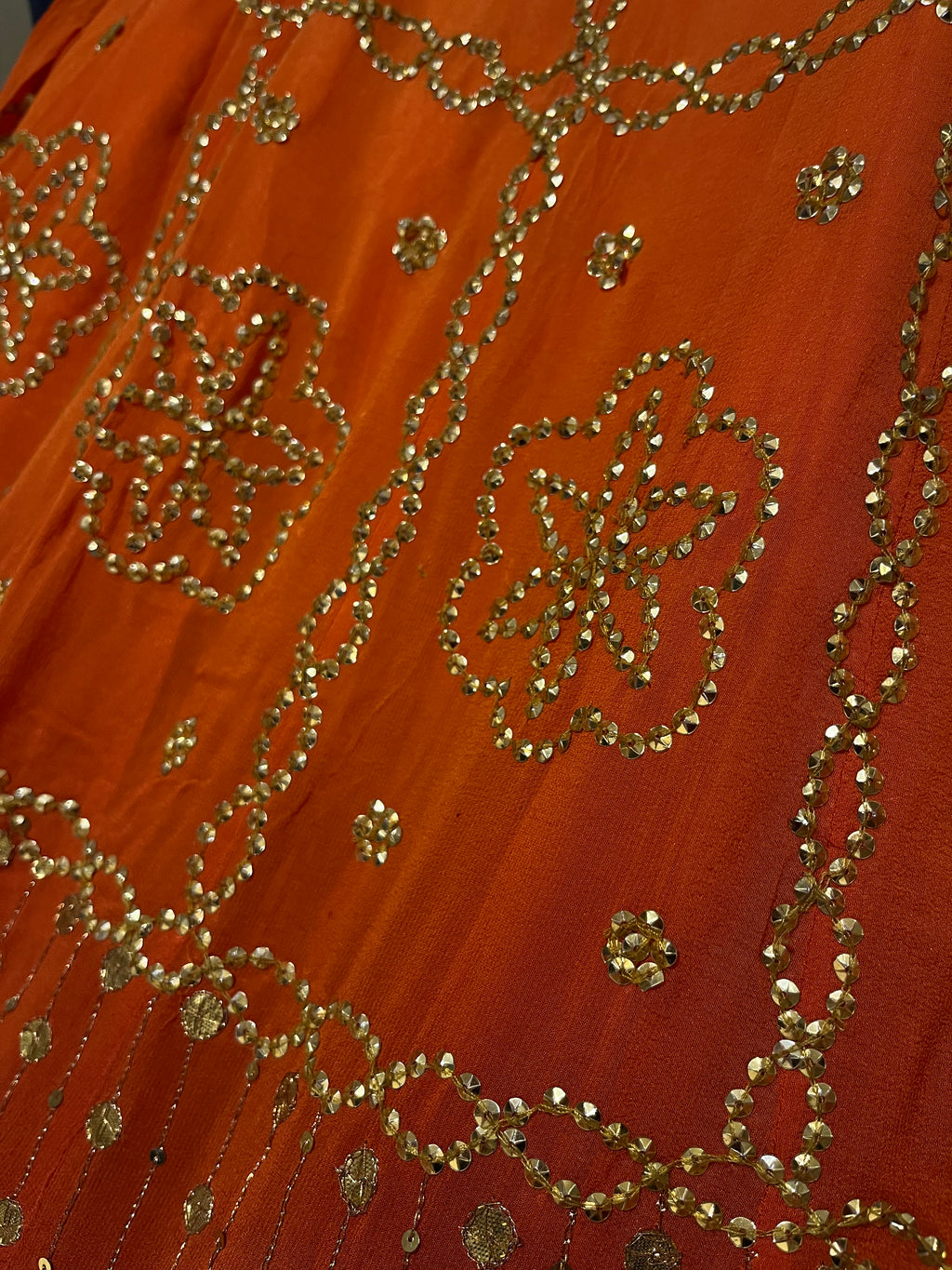 Tangerine Ombré Sequins Lehenga