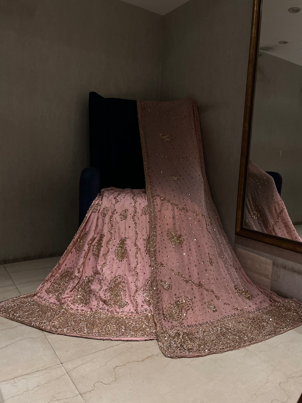 Pastel Pink & Golden Charm Lehenga Set