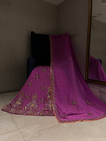 Gilded Mauve Lehenga Set