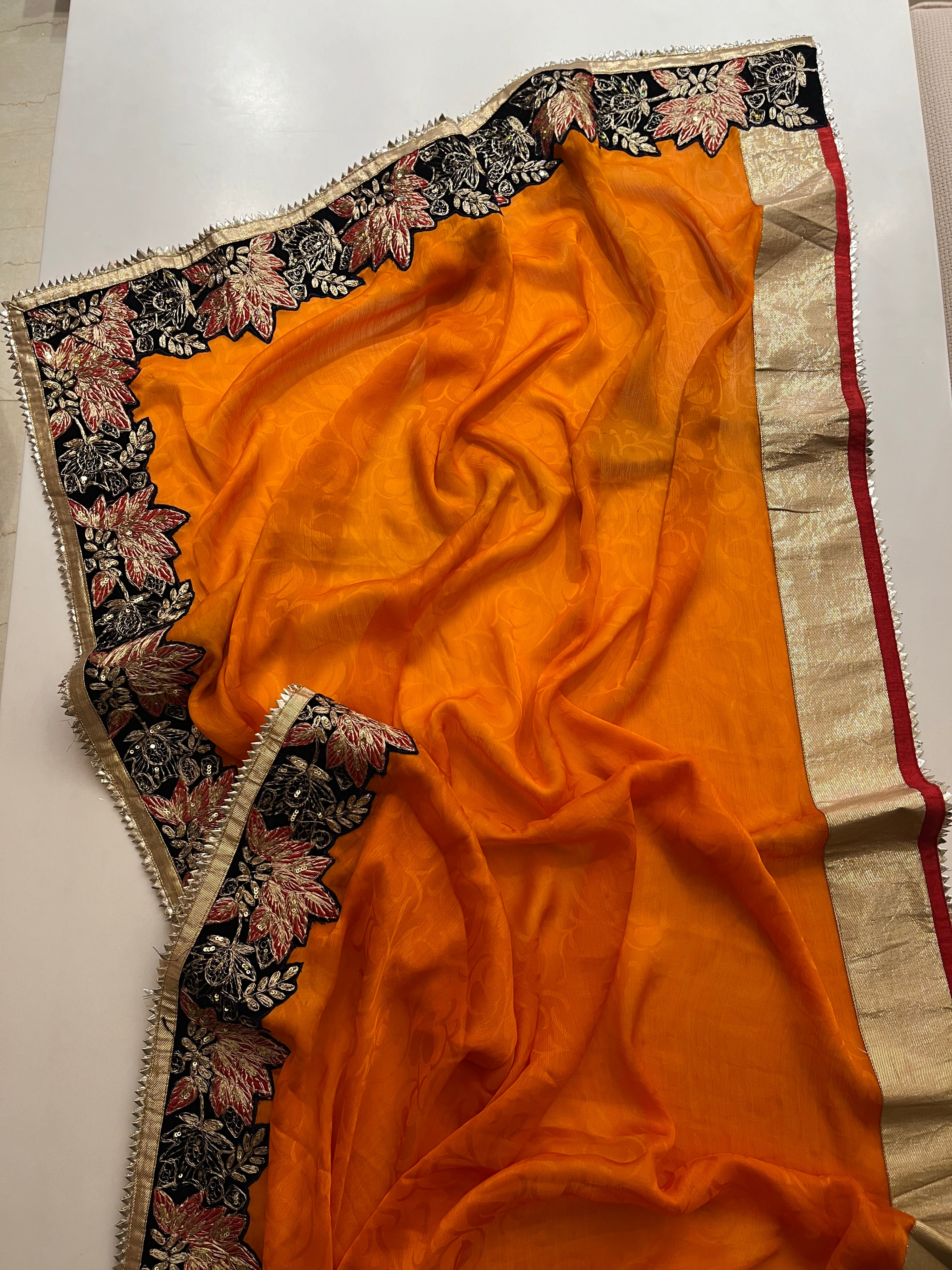 Tangerine Half-Half saree