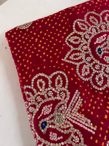Heavy Pure Gajji Silk Bandhej saree