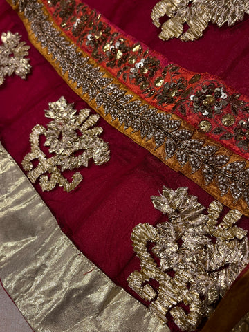 Traditional Kaccha Gotta Lehenga Set