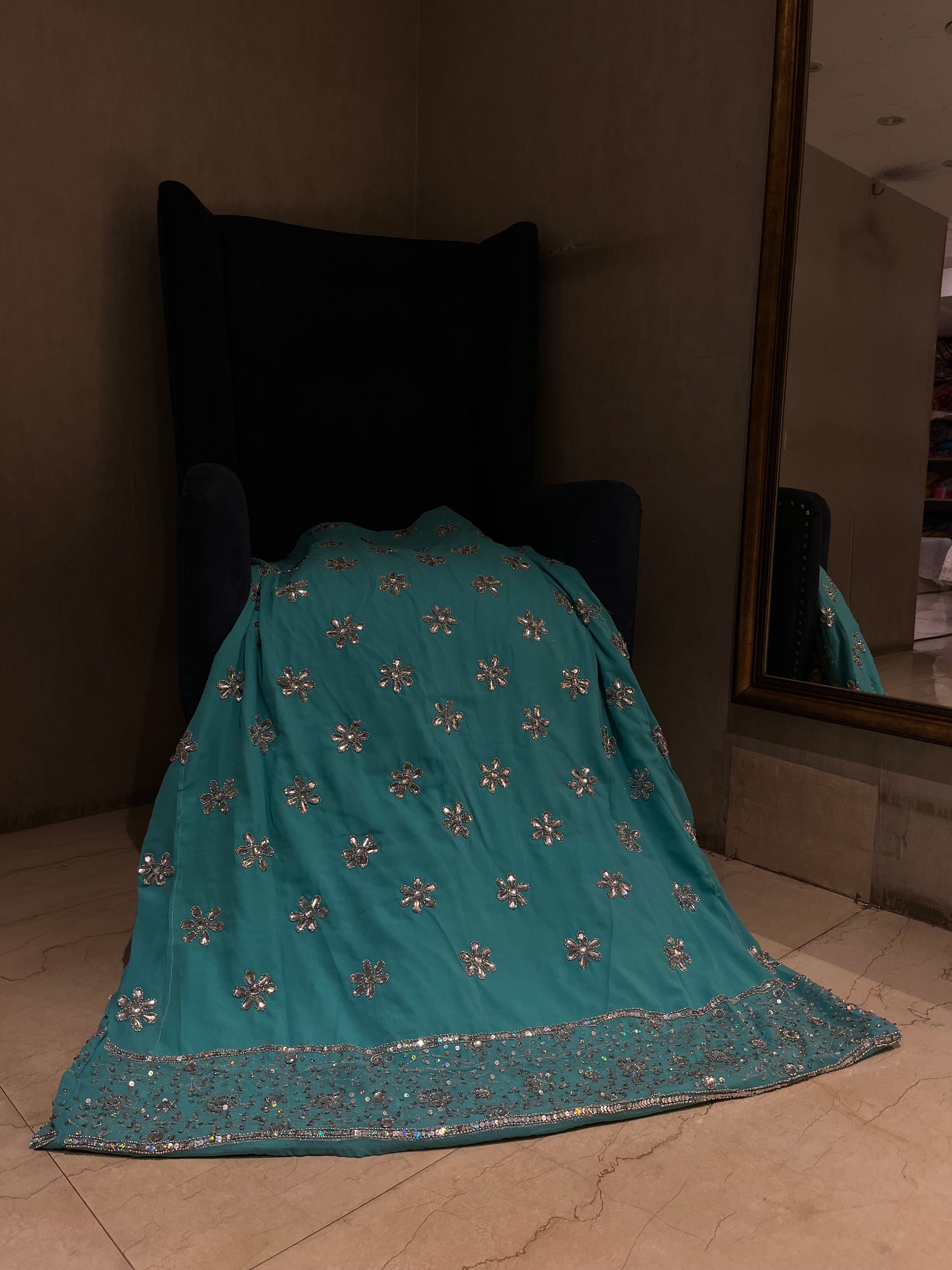 Sky Glitter Lehenga Set