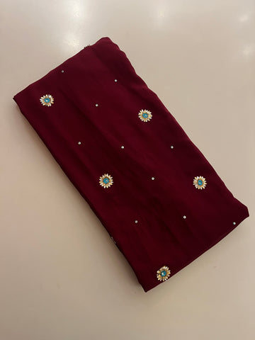 Elegant Wine Red Saree