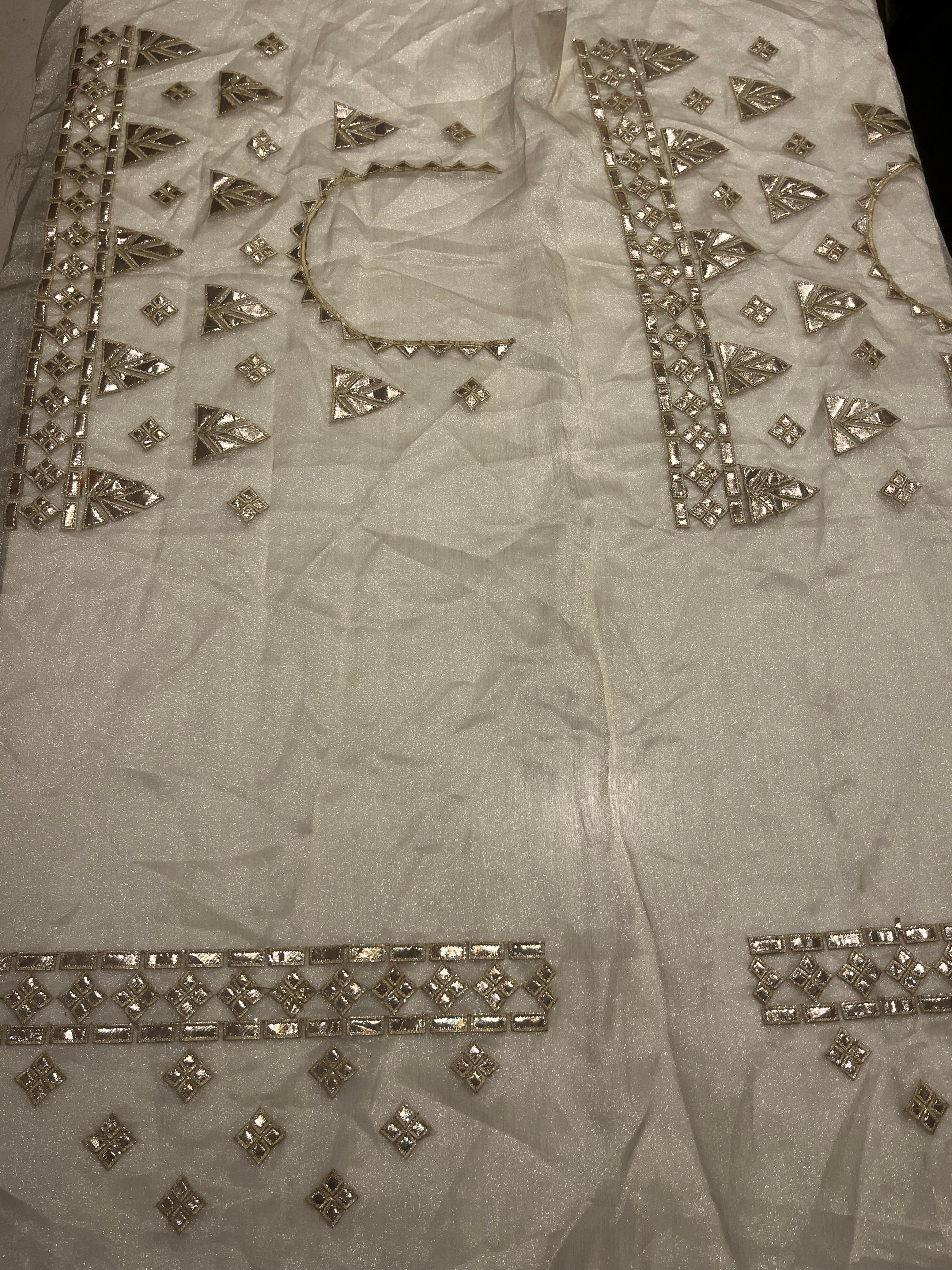 Golden Organza Lotus Lehenga Set