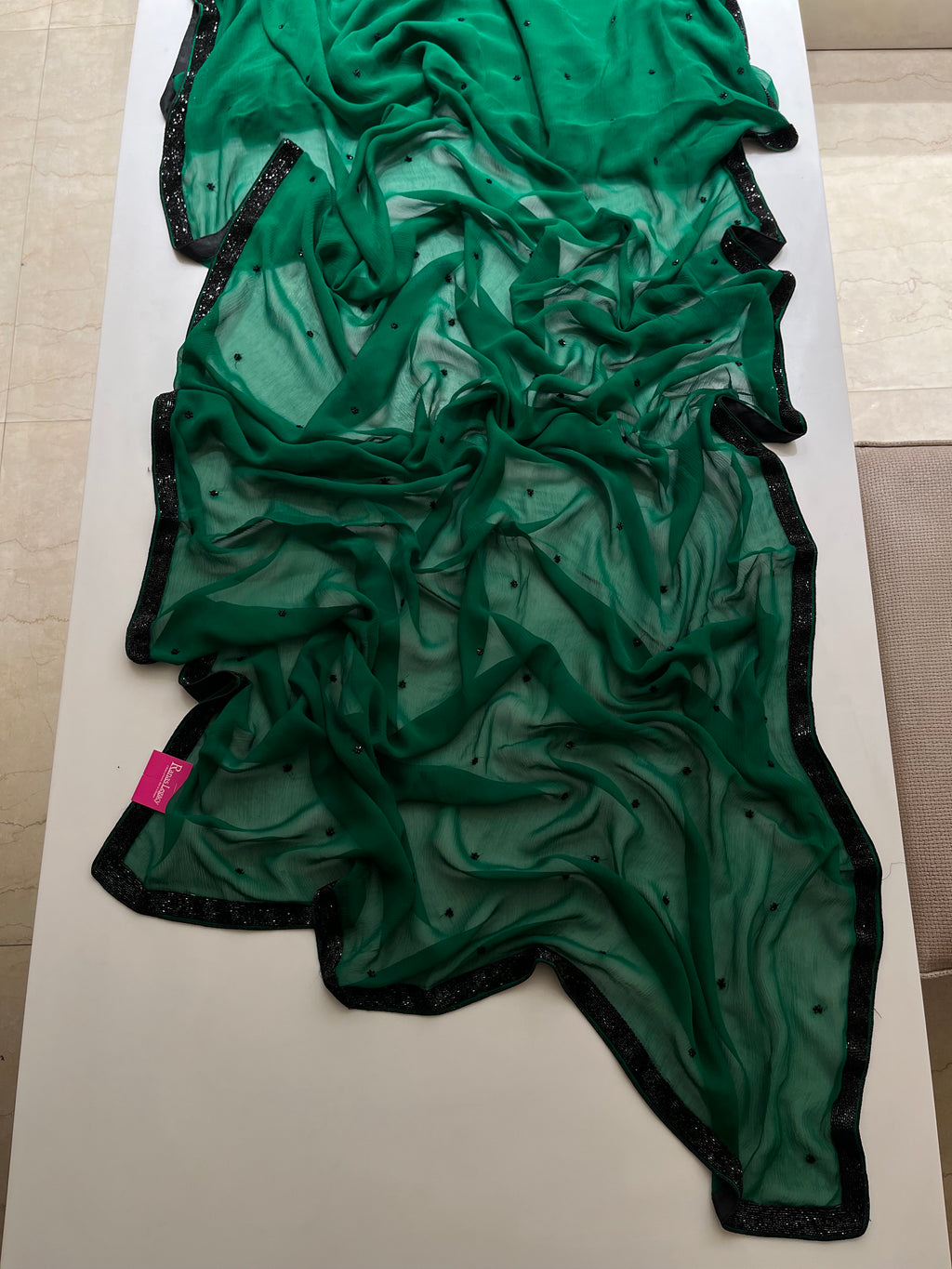 forest green Cocktail saree