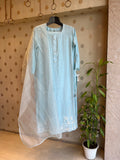 Sky Blue Silk Suit