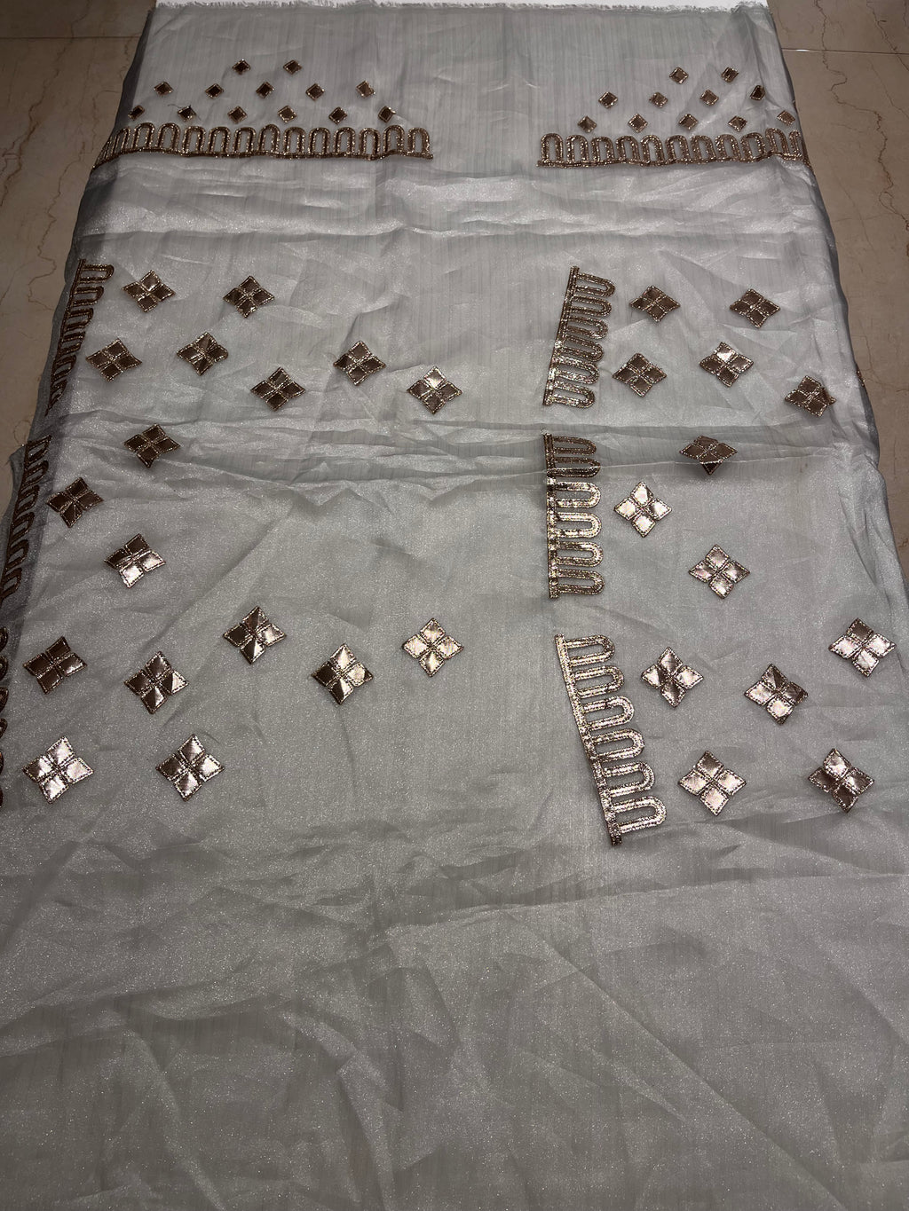 Marble Grey organza lehenga set