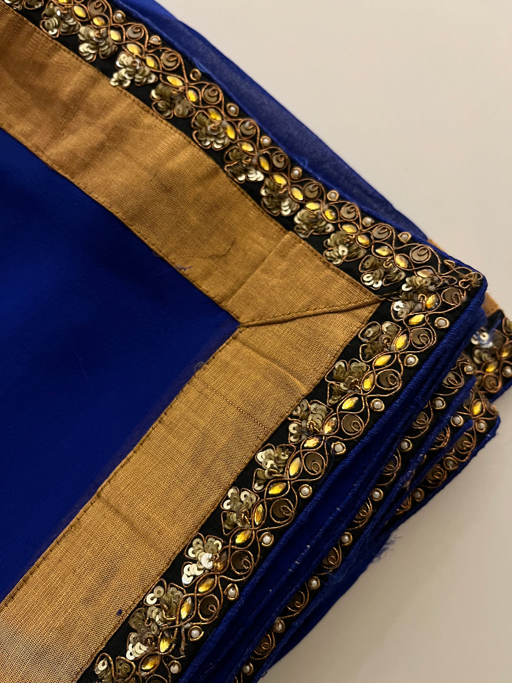 Royal Blue Pure Georgette Saree