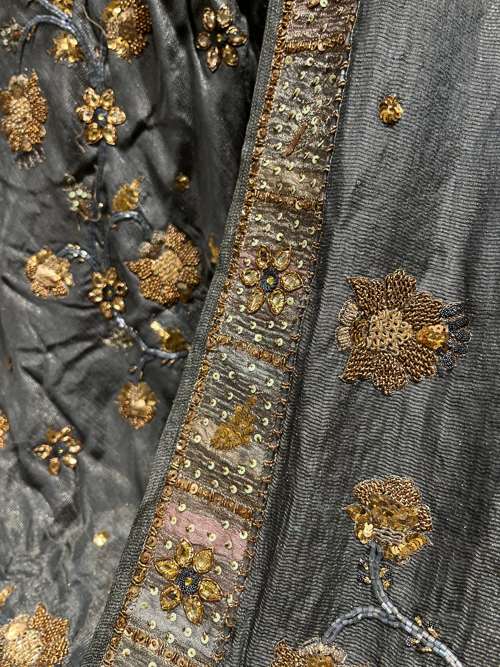 Unstitched Grey Lehenga