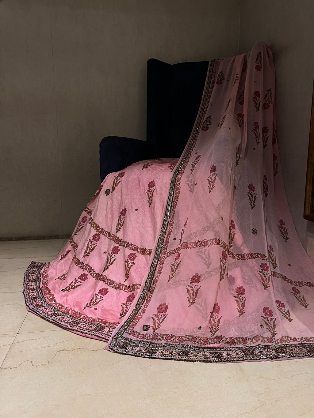 Printed Pink Lehenga Set