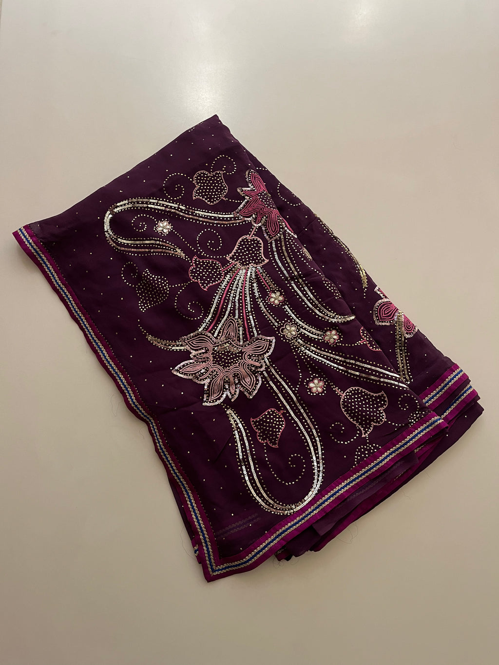 Grape Pure Georgette Saree