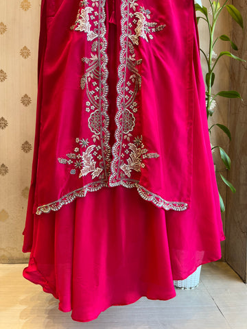 magenta 2-piece Indo-Western