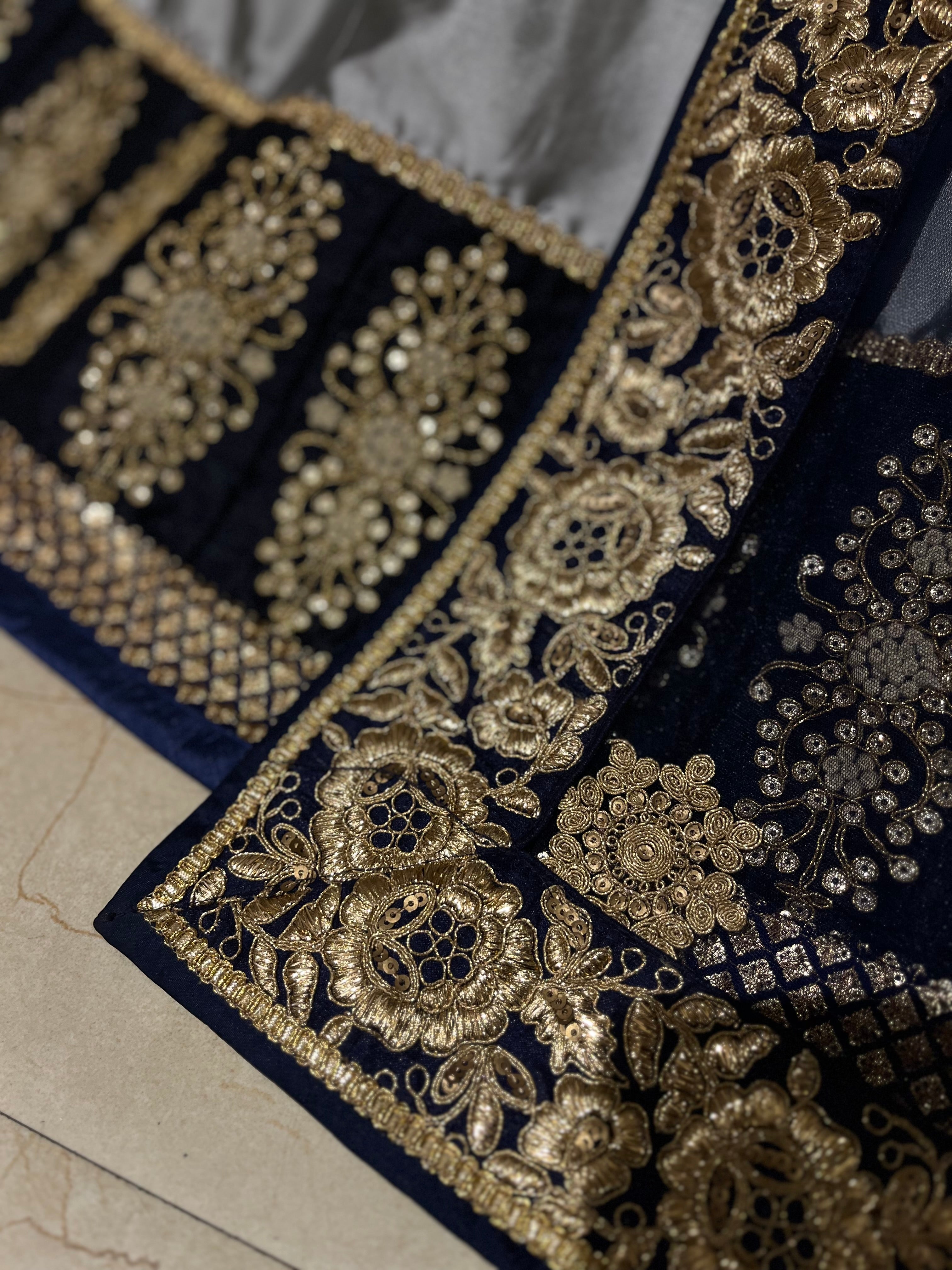 Grey & Navy lehenga set