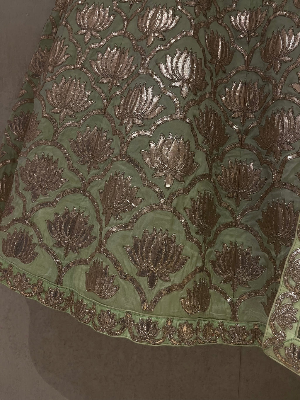 Elaichi Green lotus Lehenga Set