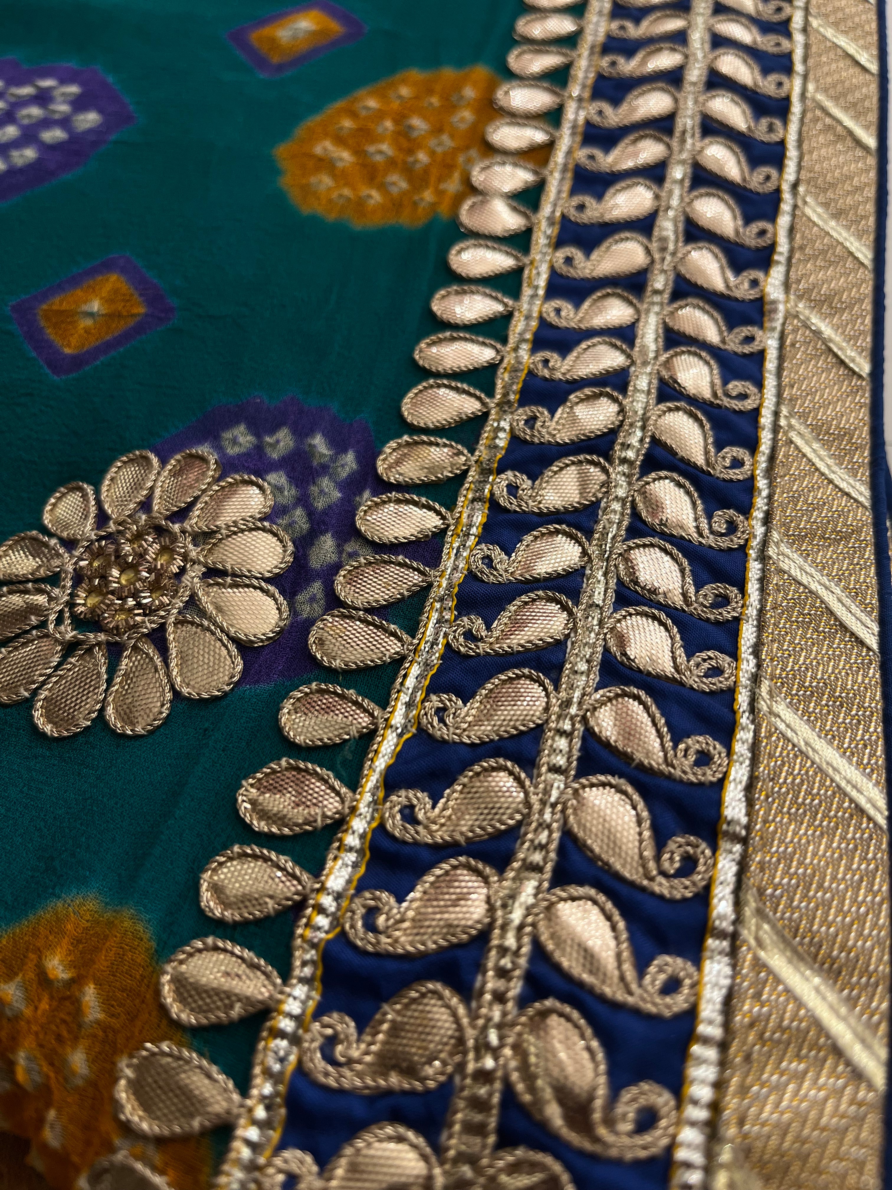 Teal Green Georgette Saree
