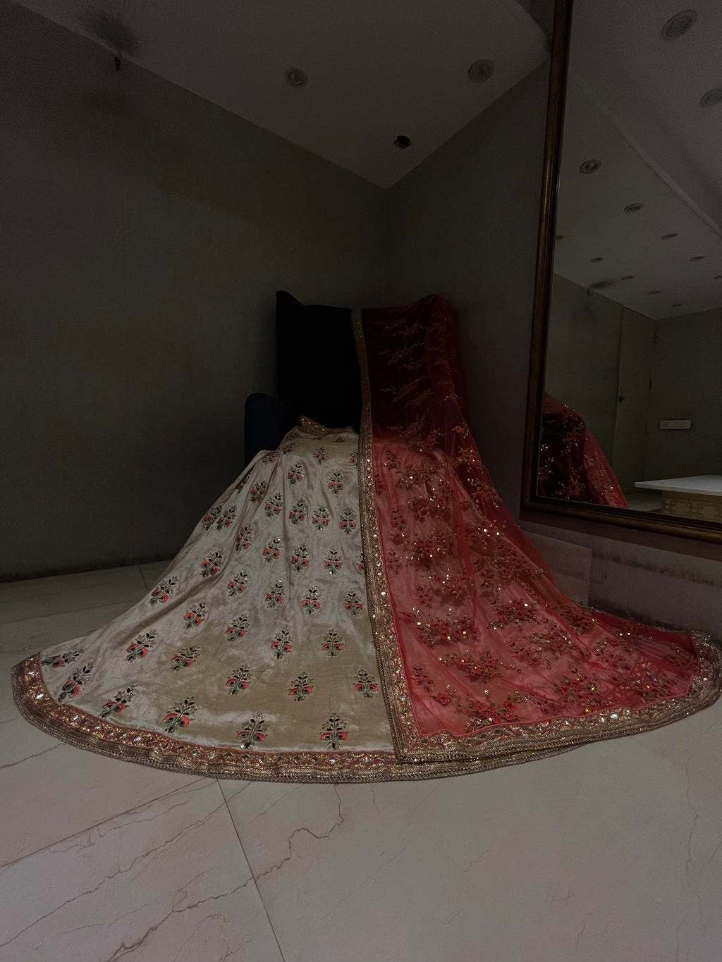 Ivory Silk Lehenga Set