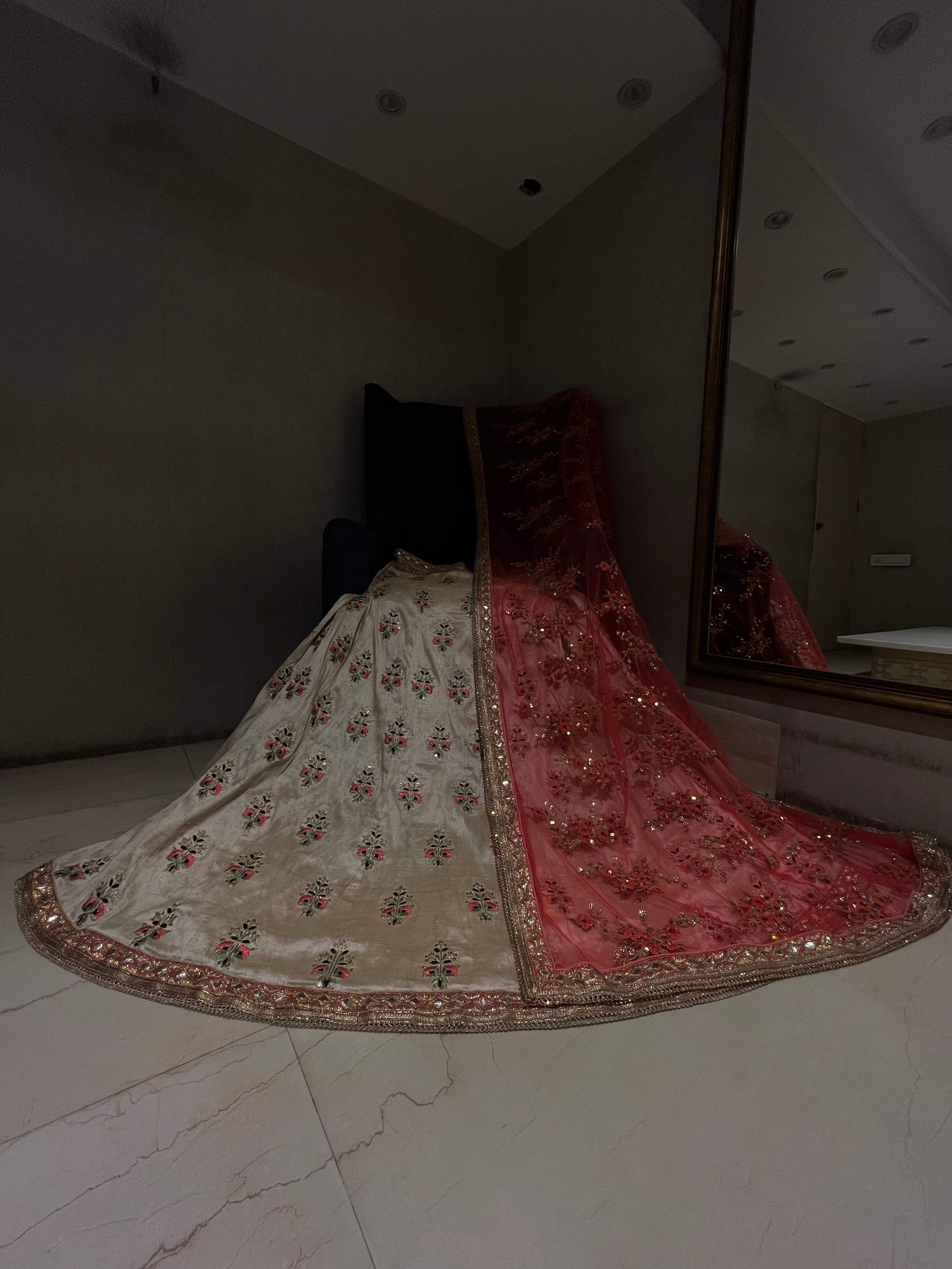 Ivory Silk Lehenga Set