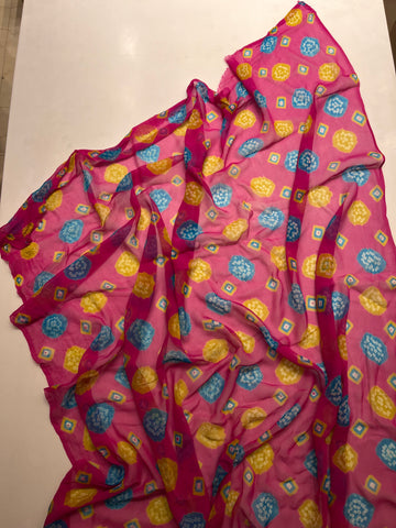 multi coloured pure chiffon saree