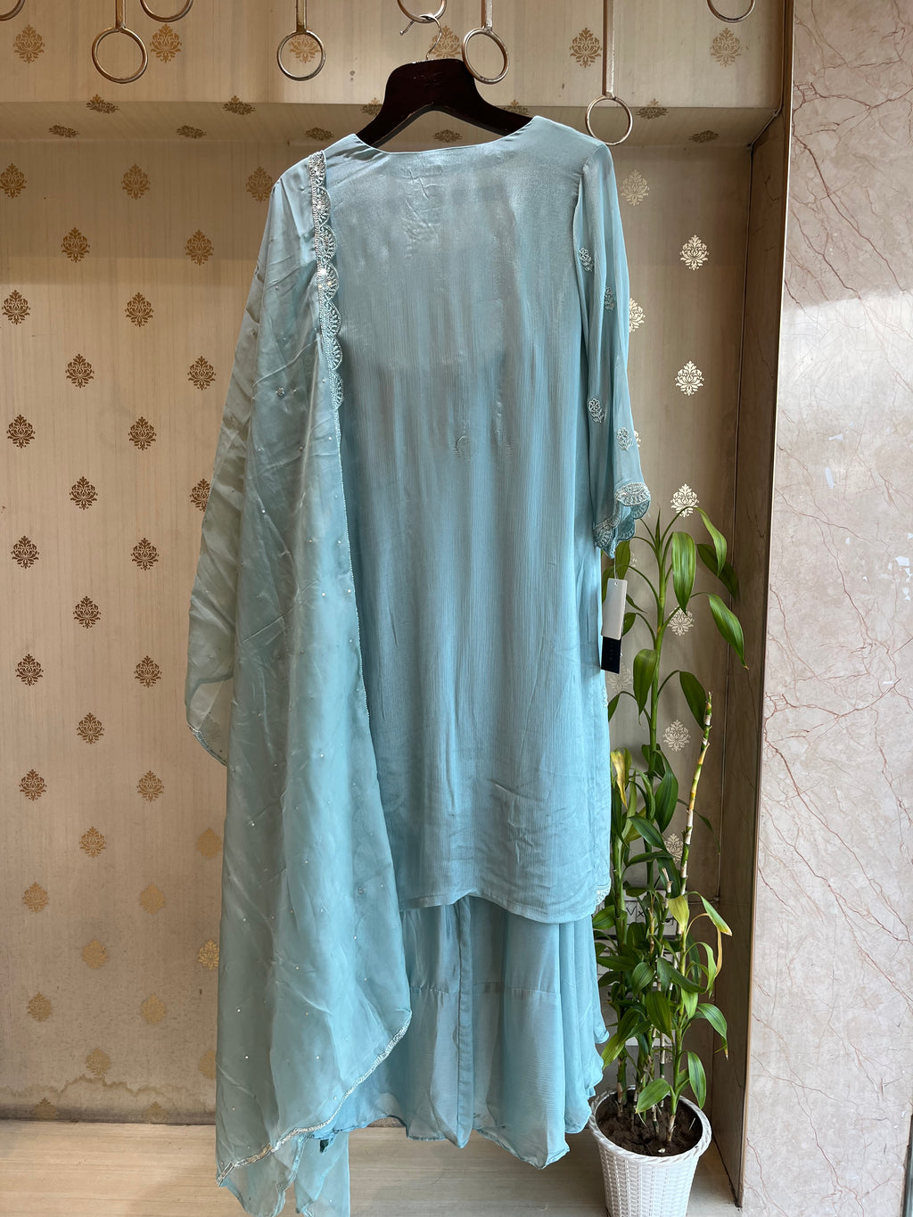 Vintage Blue Plazo Suit Set