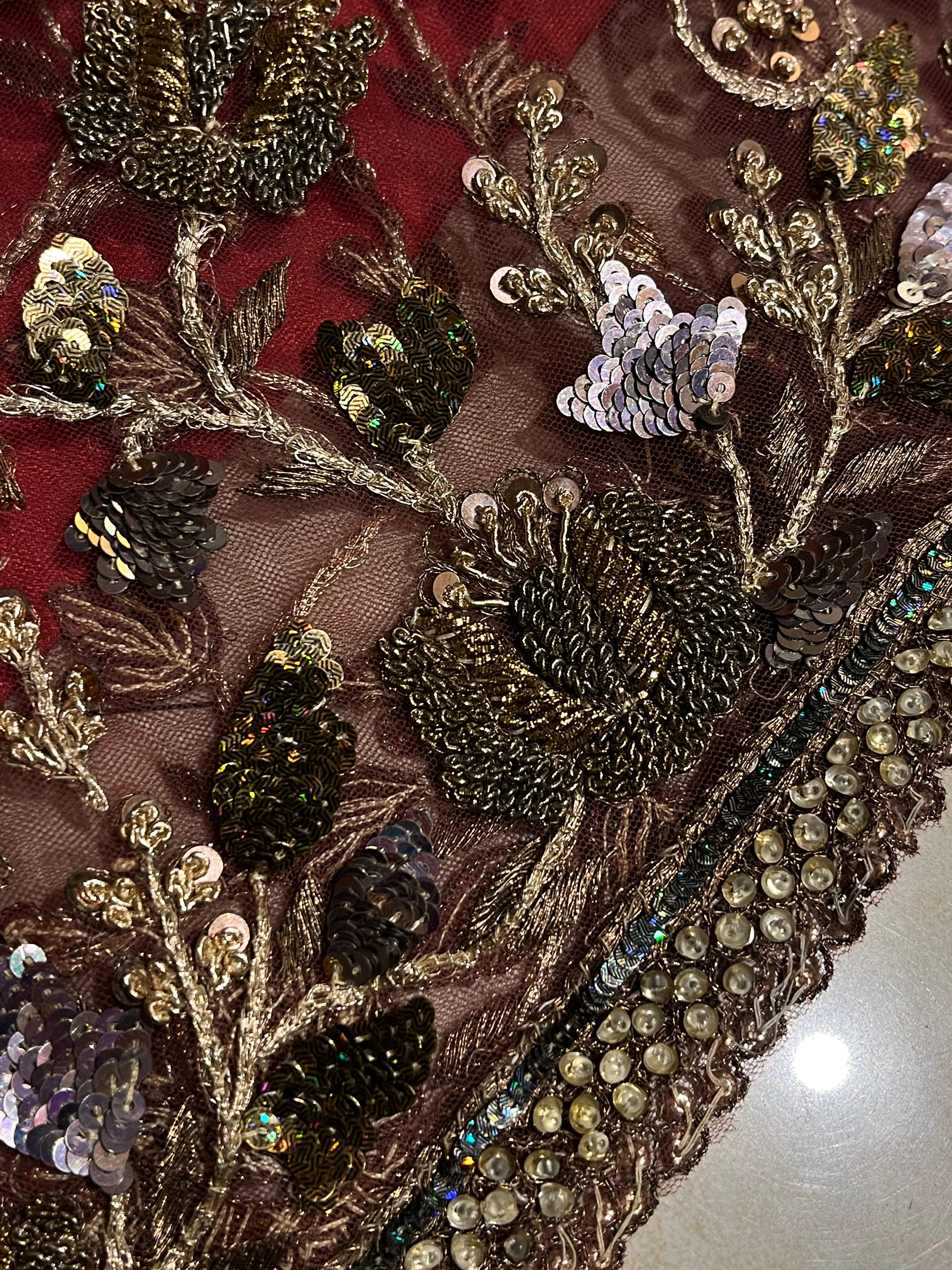 Mauve Flora Net lehenga set