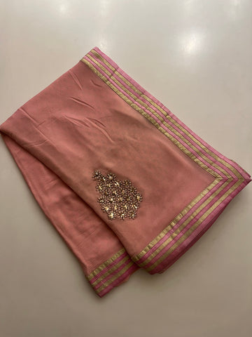 Pastel Pink Georgette Saree