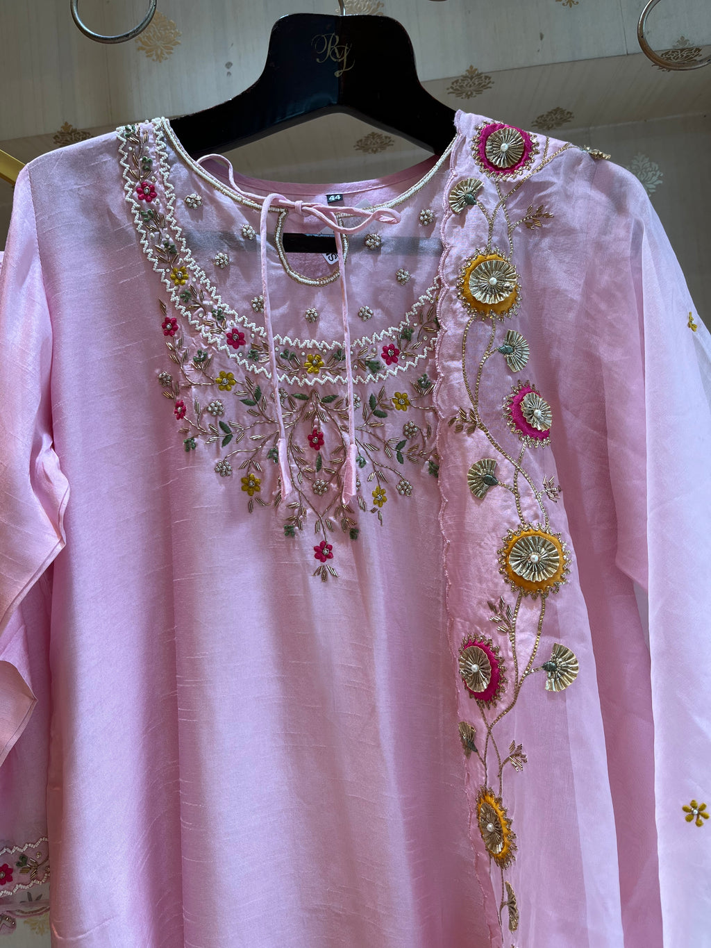 Baby Pink Straight Suit Set