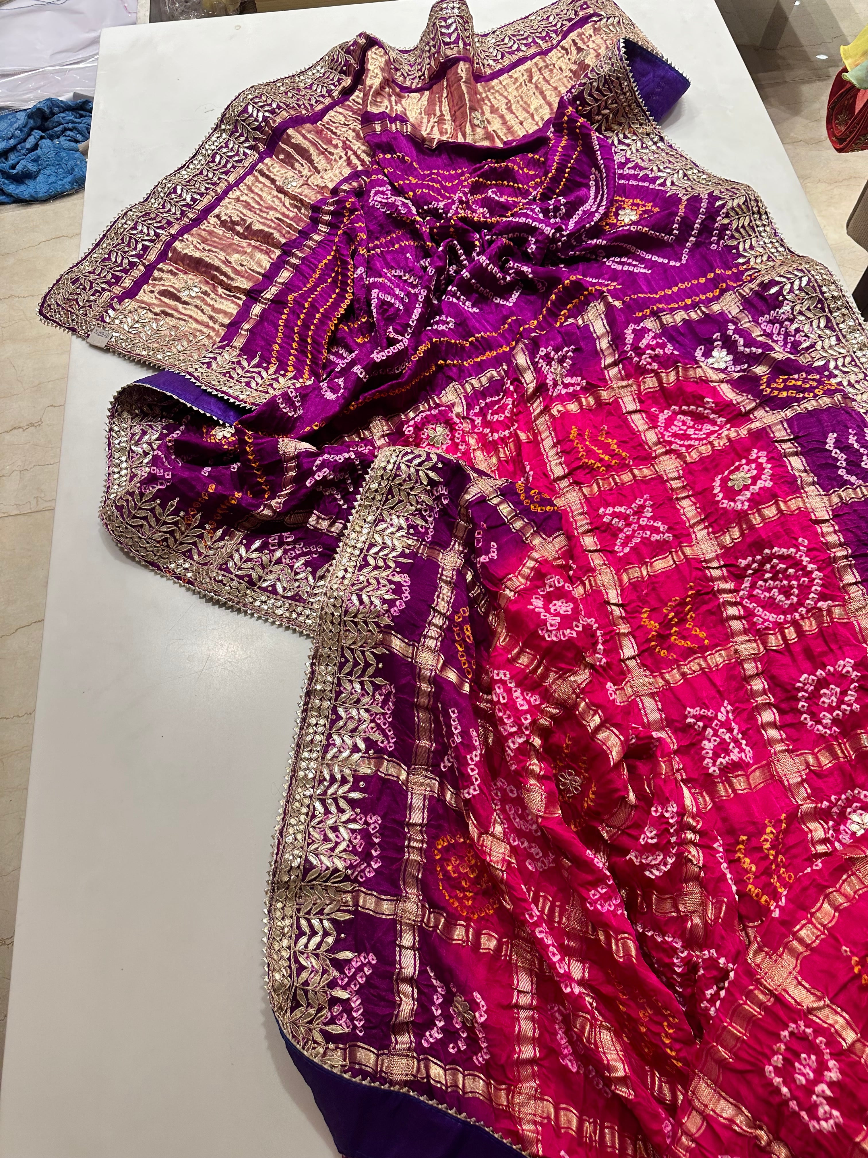 Gajji silk Gharchola saree