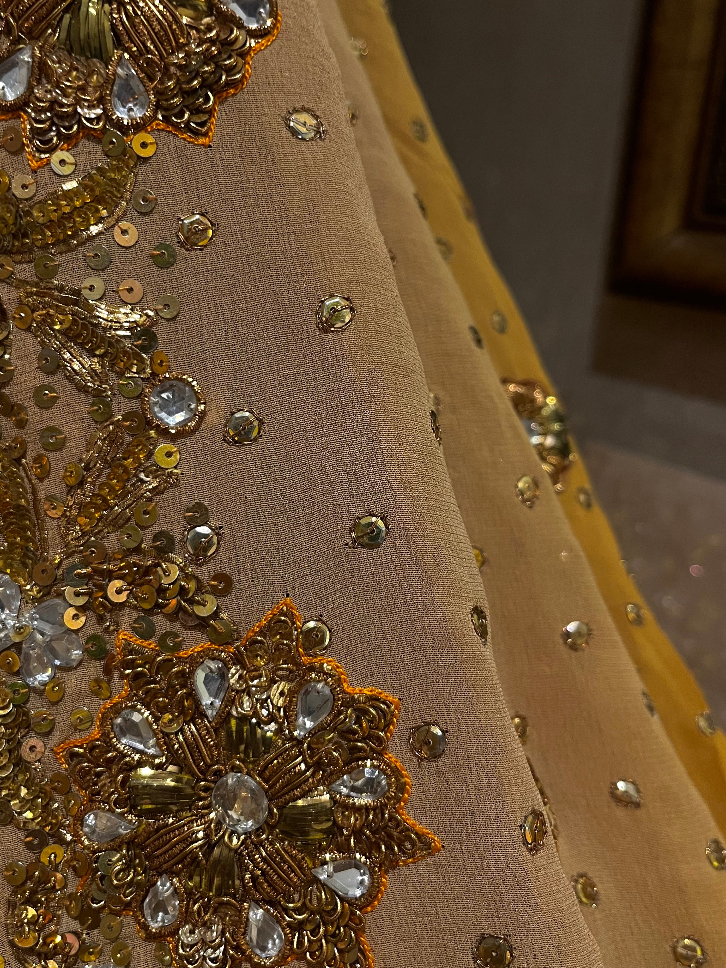 Golden Yellow Zardozi Bridal Lehenga Set