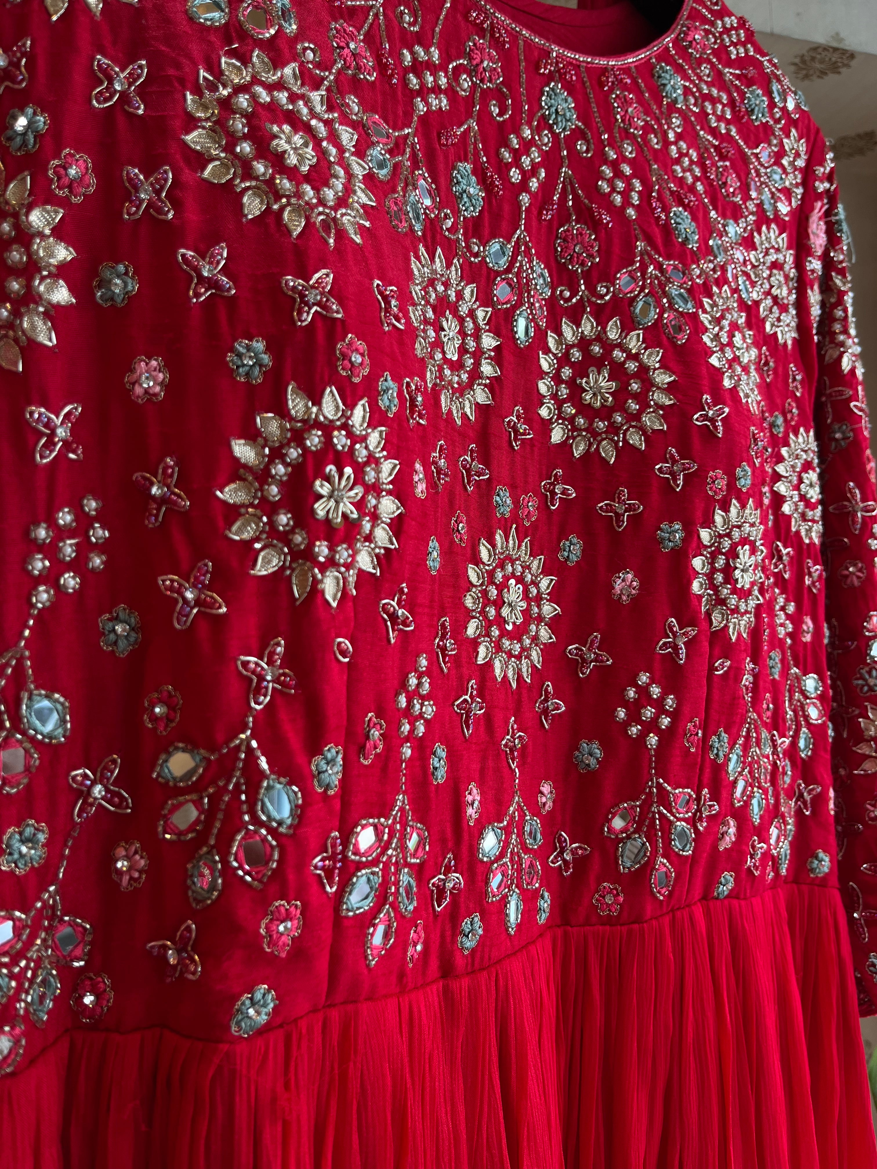 Red Rose Full Anarkali
