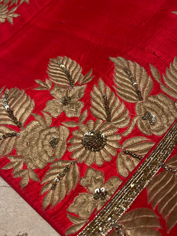 bridal red sabya lehenga set