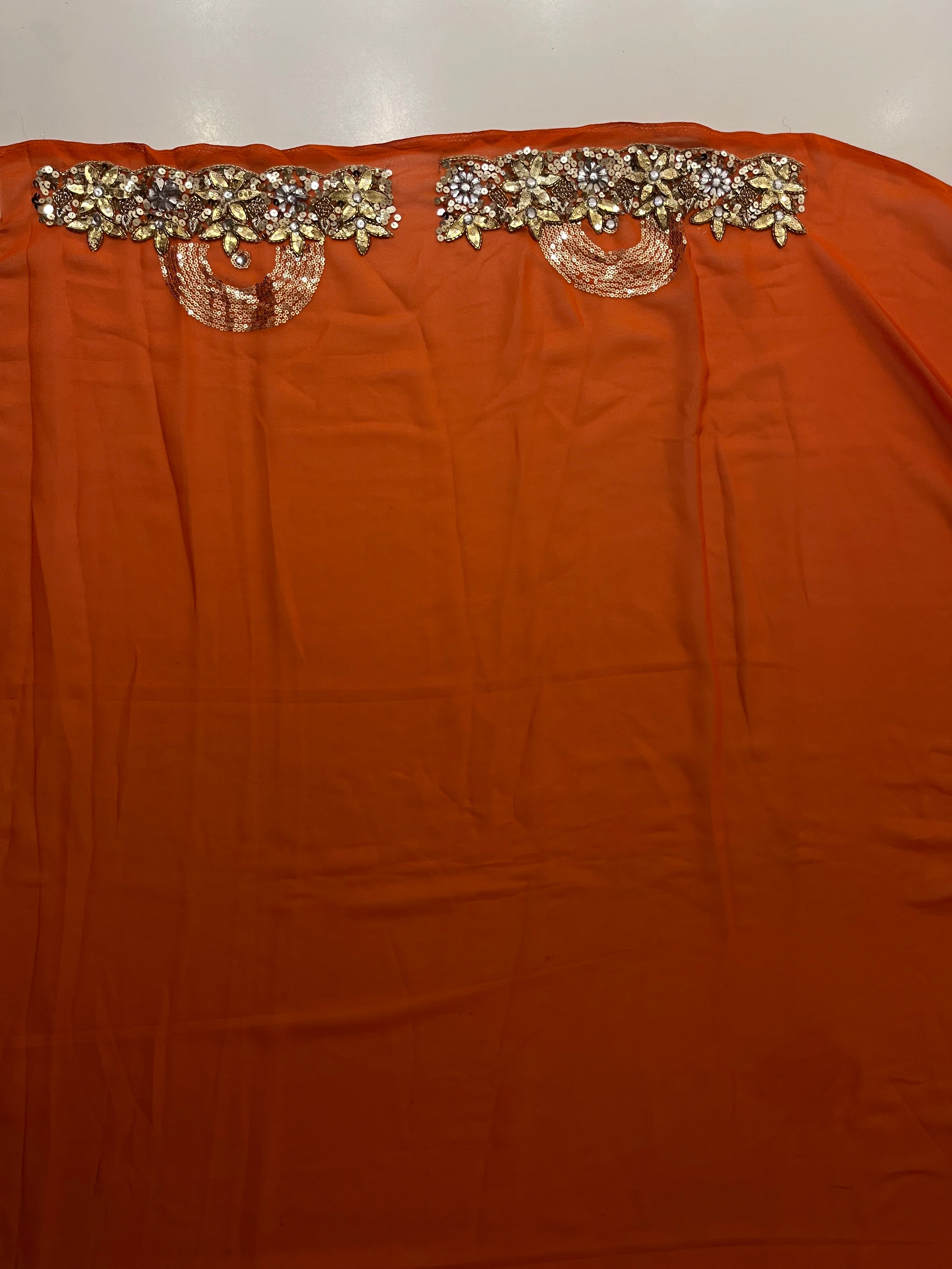 Rust Orange Saree