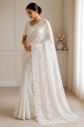White on white saree