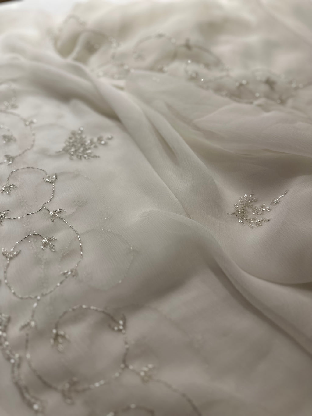 Diamond Saree in Ivory