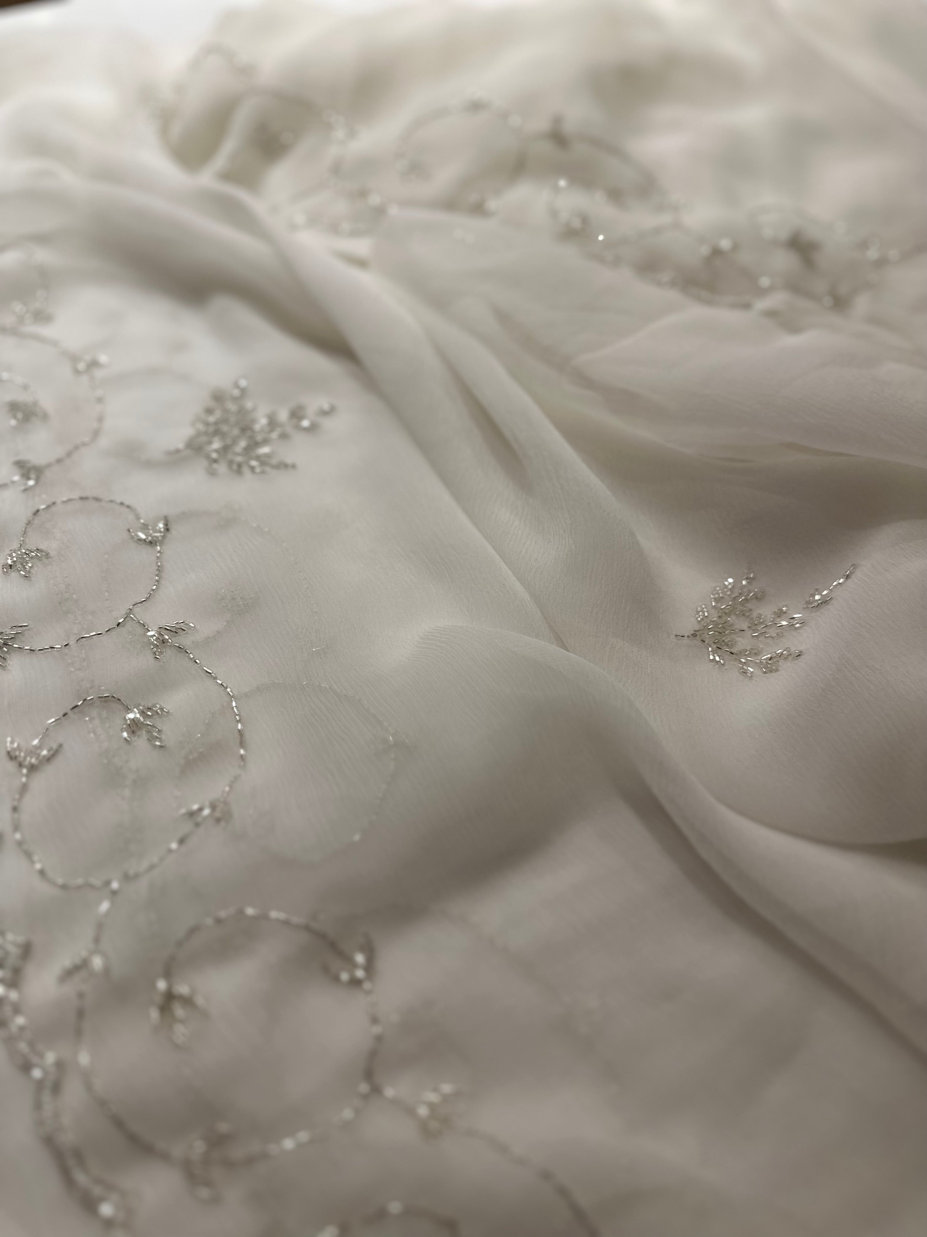 Diamond Saree in Ivory