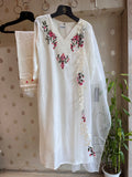 Swan White Straight Suit Set