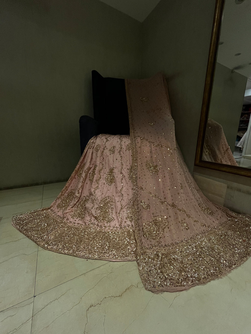 Pastel Pink & Golden Charm Lehenga Set
