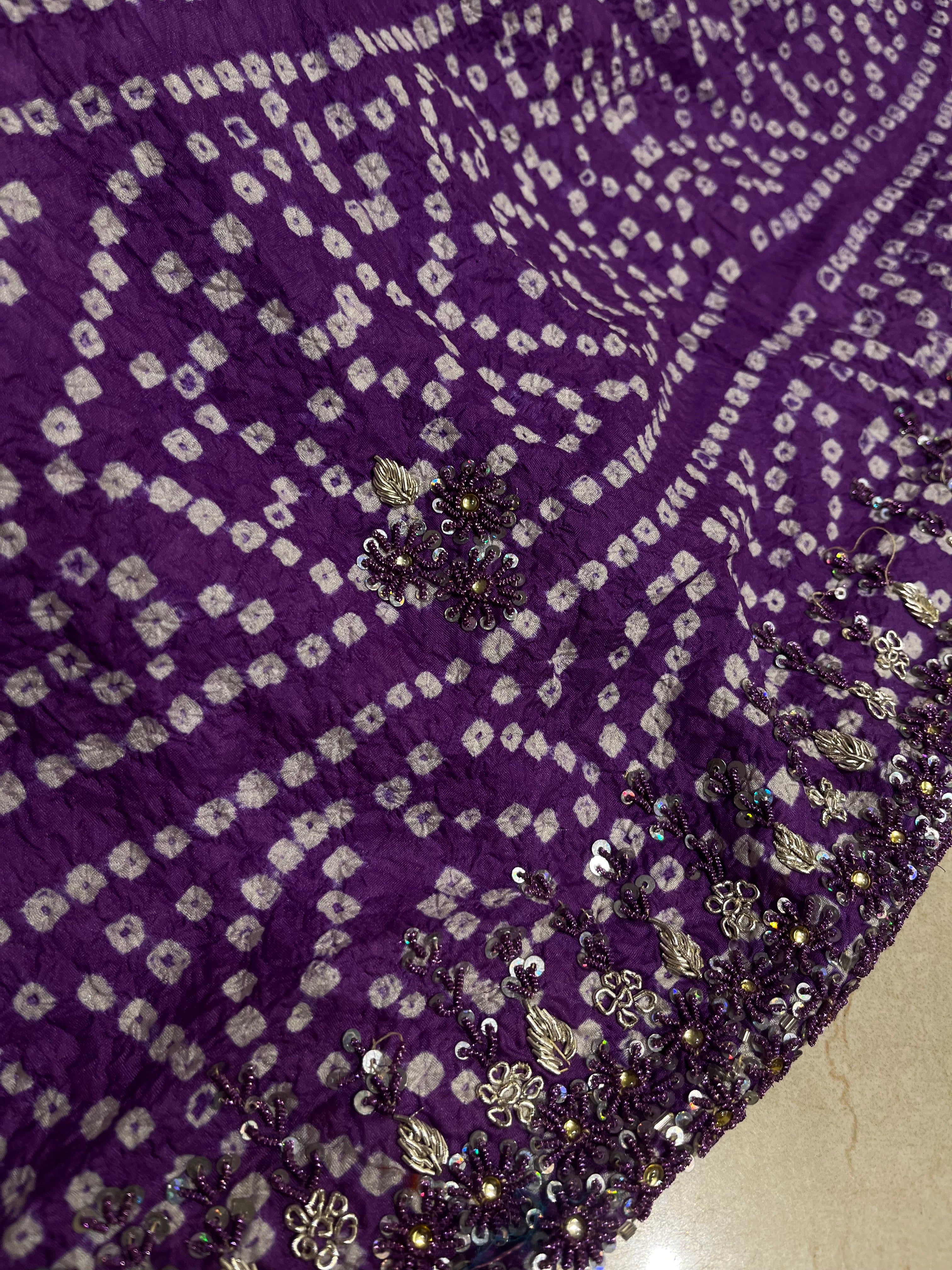 Beautiful Purple Bandej Lehenga Set