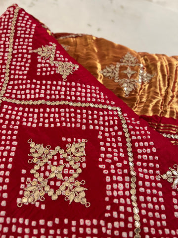 Pure Gajji silk chokad saree