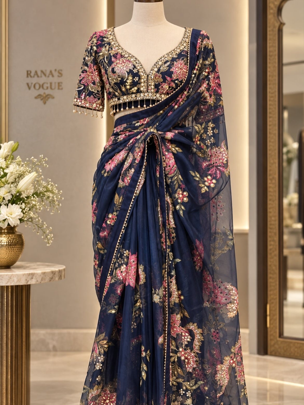 Mahima flora organza sari