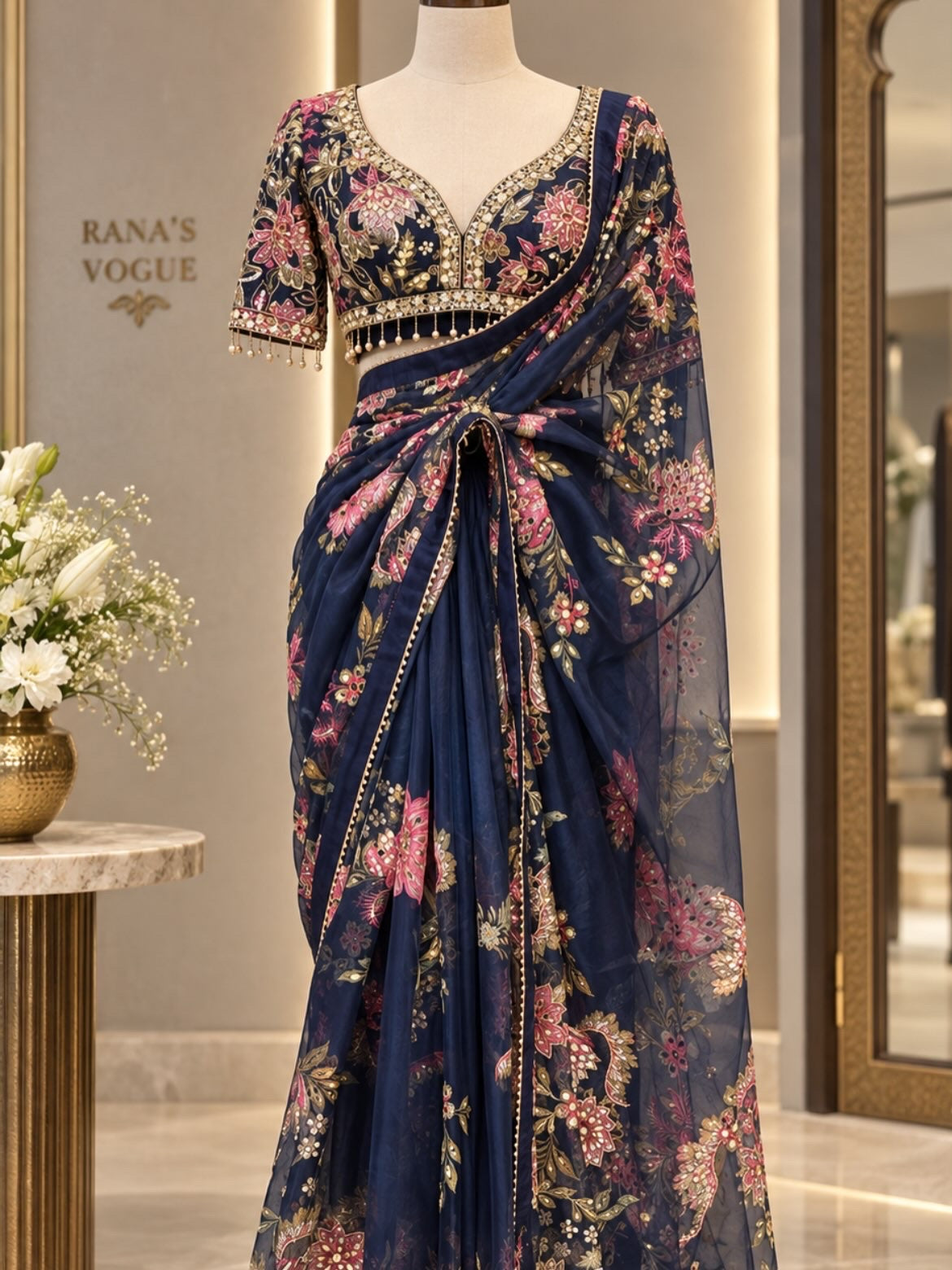 Mahima flora organza sari